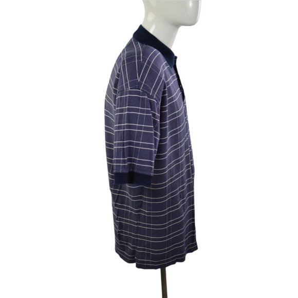 GREG NORMAN Men sz M Polo Casual shirt  Double Mercerized Purplish Plaid - Picture 3 of 7